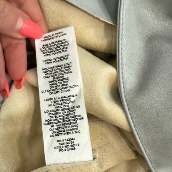 Avec Les Filles Anthropologie Gray Vegan Leather Wide Leg Jumpsuit sz XS NEW Tag - Picture 8 of 14